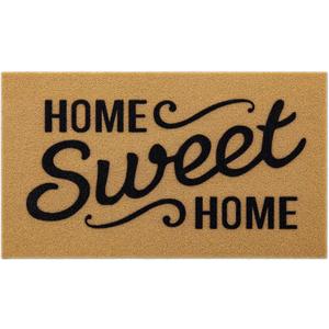 OLANLY Front Door Mat, Low Profile Doormat, Stain and Fade Resistant, Easy to Clean, for Indoor and Outdoor Entrances, Patio Porch or Entryway, Brown (30x17 Inch, Home Sweet Home)