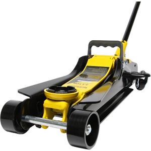 2.5 Ton Car Jack Low Profile Hydraulic Floor Jack, 5500 lbs Capacity, 3.4"-15.2" Lifting Range, Alloy Steel, Black, for Sedans and SUVs（Yellow