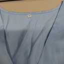 Women's 2025 Satin Dress Elegant Deep V Neck Flutter Sleeve A-Line Gown Cocktail Party Maxi Dresses LightBlue S