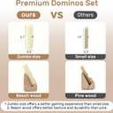 Jumbo Dominos Set for Adults with 4 Wooden Racks/Trays, Double 6 Dominoes Travel Set with Portable Case Double Six Dominoes Set with 4 Tiles Holders, 28 Tiles Dominos Set for Family Board Games