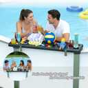 Pool Bar for Above Ground Pool-Pool Bar with 6 Cup Holders Exclusively for Above Ground Steel Wall Pool, 47.2×11.8" Poolside Bar Table, Portable Swim Up Bar, Patio, Pools for Backyard for Pool Party