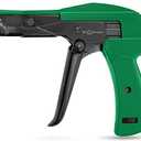 42708 Zip Tie Gun/Cable Tie Install Tool, Adjustable Tension with Built-In Cutter, for Nylon Ties up to 1/4- Black and Green