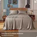 Bedsure King Size Sheets Set, Cooling Sheets for Hot Sleepers, Rayon Derived from Bamboo, PureWoven, Breathable & Soft, Deep Pocket Up to 16 Inches, Hotel Luxury Silky Bedding, Simply Taupe
