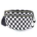 Checkered Crossbody Bag, Bum Bags for Women Crossbody, Black and White Grid Bumbag, Large Capacity Design with Adjustable Shoulder Strap On One Shoulder or by Hand