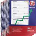 Professional Money and Rent Receipt Book Two Part Carbonless Copy Spiral Bound(5 Packs)