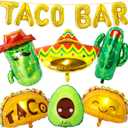 Taco Bar Decorations 13Pcs Mexican Fiesta Party balloons Taco Party Decorations Taco Cactus Avocado Sombrero Balloons Mexican Cinco de Mayo Fiesta Theme Party Decorations