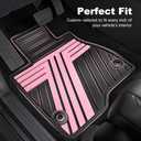 Floor Mats Fit for Honda HRV 2016 2017 2018 2019 2020 2021 2022, All Weather Custom Fit HR-V Rubber Floor Liner Accessories, 1st & 2nd Row, Black & Pink