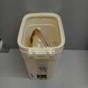 JiatuA Small Bathroom Trash Can with Lid Soft Close, 2.6 Gallon Step Garbage Can Slim Trash Bin Wastebasket for Kitchen Bedroom Office Living Room Toilet College Dorm, Cream