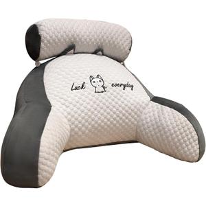 Reading Pillow for Kid Or Adult Large Back Pillow for Sitting Up in Bed Detachable Neck Roll with Arms Large Bed Rest Pillow Back Pillow for Sitting in Bed Watching TV Reading (70*50CM, Iced Bean Grey Husky)