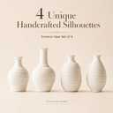 White Textured Ceramic Vases Set of 4, Small Rustic Pottery Vases for Dried Flowers, Minimalist Farmhouse Decorative Bud Vases for Table Shelf Living Room Home Decor