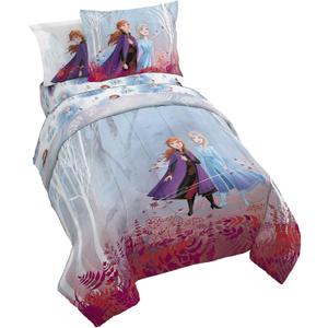 Disney Frozen 2 Forest Spirit 7 Piece Full Bed Set - Includes Reversible Comforter & Sheet Set - Bedding Features Elsa and Anna - Super Soft Fade Resistant Microfiber - (Official Disney Product)