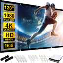 Azzuro 120 inch Projector Screen, Double Sided Washable Outdoor Projection Screens, 16:9 Foldable Anti-Crease Portable Projection Movies Screen for Camping Party, Home Theater, Office