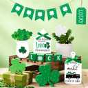 Spiareal 15 Pcs St. Patrick's Day Tiered Tray Decor Set Luck Shamrock Wooden Signs Irish Decor Saint Patty's Day Table Decoration for Home Tabletop Shelf Party