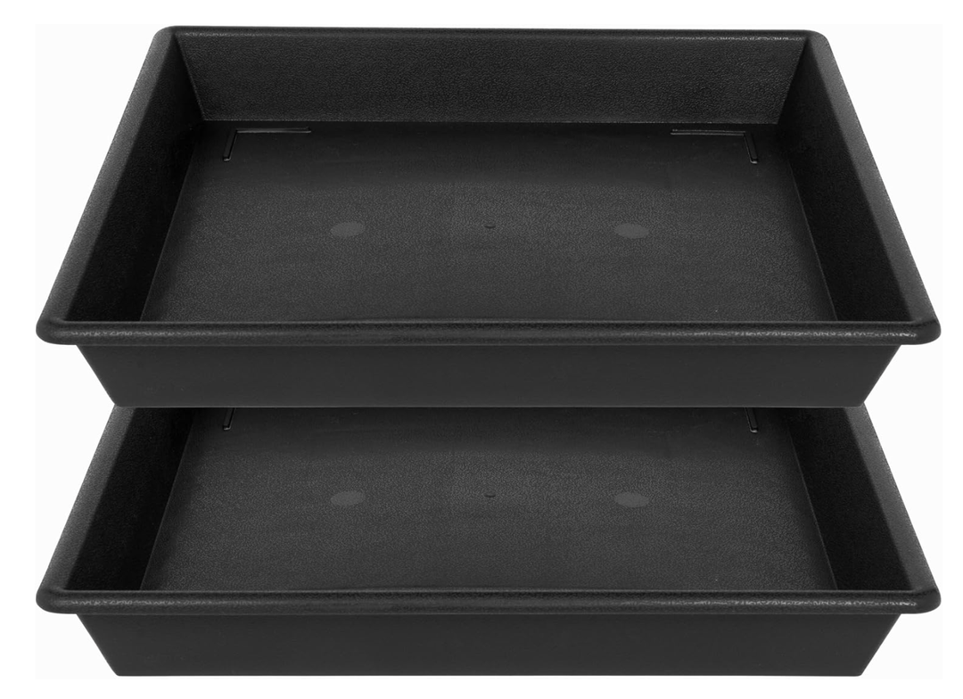 Square Plant Saucer 6 Inch 2 Pack, Plant Trays for Pots Heavy Duty Plastic Plant Saucers for Indoors Outdoors, Flower Pot No Holes Plant Drip Trays