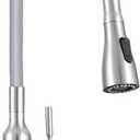 Transolid PF7509C Kitchen/Laundry Faucet with Dual Spray and Flex Neck in Grey, Brushed Nickel/Grey