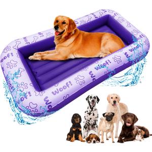 Schwimmer Dog Pool Float  Premium Pool Float for Large Dogs up to 220lbs  Durable & Inflatable Dog Raft for Pool, Lake & Beach  Comfortable & Safe Floating Mat for Summer Fun - Dog Floatie (PURPLE)