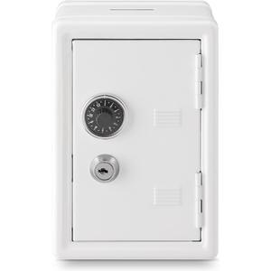 Younion Money Safe and Cash Lock Box, Mini Size Security Safe Box for Money Jewelry and valuables, 4.6"x 4.2"x 6.9" White