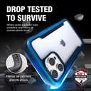 RAPTIC Shield for iPhone 14 Pro Case, Shockproof Protective Clear Case, Military Grade 10ft Drop Tested, Durable Aluminum Frame, Anti-Yellowing Technology, 6.1 inch, Marine Blue