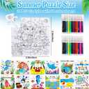 24 Set Summer Crafts for Kids Bulk, Summer Ocean Activities Puzzle with Mermaid Fish Starfish Animal, Camp Beach Arts and Crafts Classroom Gifts, Under the Sea Theme Party Favors, June Coloring Games