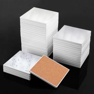 GNIEMCKIN 40 White Square 4x4 Inch Sublimation Blank Ceramic Coasters with Cork Backing Pads for DIY Crafts and Mosaics