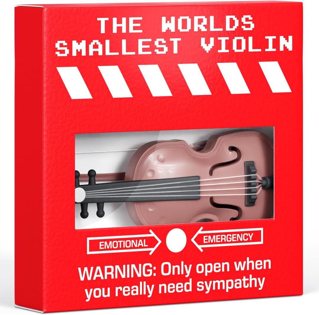 Worlds Smallest Violin Joke White Elephant Gift for Him Christmas Yankee Swap for Her Secret Santa Gift Funny Birthday Gag Prank 30th 40th 50th Birthday Gifts