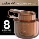 Color Up Measuring Cup Set, 8 Piece Includes 2 Cup, Copper Finish, Stainless Steel, Accurate for Wet & Dry Ingredients, Embossed Markings, Easy-Pour Spouts, Dishwasher-Safe, Kitchen Essential