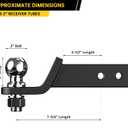Trailer Hitch Ball Mount with 2-Inch Ball, Fits 2-in Receiver, 7,500 lbs, 2" Drop, Includes 5/8 Screw-in Hitch Pin