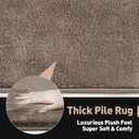 PURE ERA 30x30 Inch Soft Area Rug Ultra Plush Stair Landing Rug Brown | Soft Small Rug Indoor Easy Install, Self Adhesive Non Slip Protect Stairs from Scratch, Reduce Noise, Classic with Home Decor