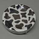 BLUE PANDA 48 Pack Cow Print Paper Plates (9 Inch) for Barnyard Birthday, Farm Animal Party - Cow Baby Shower Supplies (Brown Foil Print)
