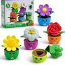 5 Sets Flower Garden Toddler Toys, Kids Gardening Building Toy, Color Shape Sorting & Stacking Game, Montessori Preschool Learning Activities for Toddlers 1 2 3 Year Old