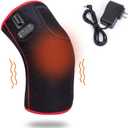 Knee Massager with Heat & Vibration, Heated Knee Brace with 3 Vibration Modes and 3 Heat Levels, Leg Massager Heating Pad with Time Control, AC Adapter (No Battery)
