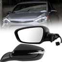 Side Mirror Compatible with Kia Forte 2014 2015 2016 SX/S/EX/LX Door Mirror w/Heated/Turn Signal Light/Manual Folding/Power glass KI1320182(Left Driver/6pins)