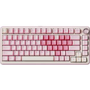YUNZII B75 PRO Wireless Mechanical Keyboard,75% Layout with Knob,Hot Swap Gasket Custom Structure,Creamy Pre-lubed Switches,RGB Backlit,Bluetooth/Type-C/2.4G for Win/Mac(Milk Switch,Pink)
