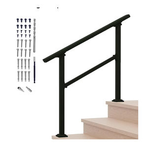 Hand Rails for Outdoor Steps,3 Step Stair Handrail & Indoor Stair Railing Kit，Black Railings for Outdoor Steps and Hand Rails for Seniors for Porch (3 Step)