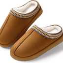 Homitem House Bedroom Slippers for Women Platform Shoes Indoor and Outdoor with Fuzzy Lining Hard Sole Memory Foam Slip on 7-8