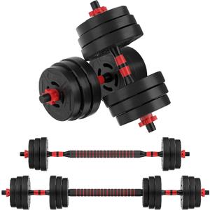 Signature Fitness 60LB 2-in1 Portable Changeable Dumbbell and Barbell Kettlebell Set With Adjustable Weights
