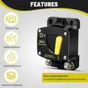 40 Amp Circuit Breaker DC 12V - 48V, Ozikutech 40 Amp Breaker for Solar System Trolling Motor Marine Boat Car Audio RV Battery - Manual Reset & Waterproof
