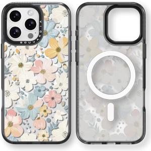 Bouvardia for iPhone 16 Pro Case, Compatible with Magsafe, Cute Design for Women & Girls, Protective & Aesthetic, Floral Theme - Flowers Blossoming (Gray Bumper)