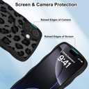 OOK Magnetic Case Fit for iPhone 16 Plus 6.7 Inch (Compatible with MagSafe) Curly Wave Frame Phone Cover with Black Leopard Print Anti-Scratch Shockproof Protection Case for Women Men - Black