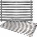 Hongso 65905 SCG521 304 Stainless Steel Grill Grates for Weber Genesis Silver A, Spirit E & S 200 210 Series, Spirit 500 Grill (with Side Control) Replacement Parts for 7521 7522 65904, 15" x 11.25