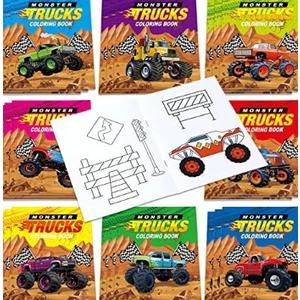 Honoson 24 Pcs Kids Coloring Books Animals Truck Coloring Books Bulk Jungle Animals Party Favors Mini DIY Art Drawing Pages for Birthday Gifts Classroom Jungle Party Supplies(Truck Style)