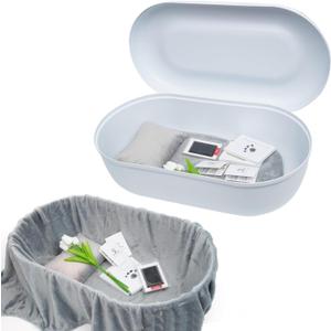 Pet Casket, ABS Plastic Pet Coffin with Paw Design for Burial of Cats and Dogs (White, Large)