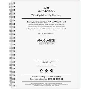 AT-A-GLANCE 2026 Planner Refill, Weekly & Monthly, 7" x 8.75", Medium, Executive, DayMinder, Refill for G545 Line Planners (G5455026)