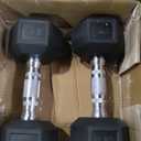 Cap Barbell 150 LB Rubber Coated Hex Dumbbell Hand Weight Set with Vertical Storage Rack - Chrome Handle | Black Rack