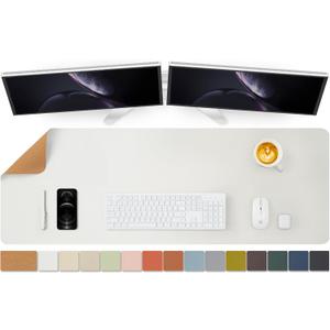 Large Cork Desk Mat - 47.2"x 17" Desk Pad for Office and Home - Ideal for Large Mouse Pad and Desk Mats on Top of Desks(White)