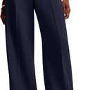 NIMIN Women Wide Leg Pants High Waisted Business Casual Work Trousers Dressy Pants with Pockets, Large