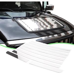 Hood Vent Deck Panel Decorative Sticker Compatible with Hummer H3 2005-2009 Louver Hood Deck Panel Air Vent Grille Cover Trim,9PCS