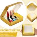 Zonon 60 Pcs Kraft Paper Boxes with Window 4.13 x 4.13 x 1.18 Inch Candy Packaging, Small Gift Boxes, Soap holder, Mini Treat Packaging for Bakery Chocolate Jewelry Display (Gold)