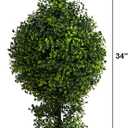 Nearly Natural 34in. Boxwood Double Ball Topiary Artificial Tree (Indoor/Outdoor)