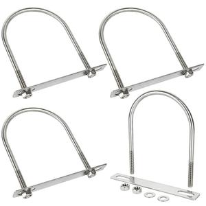 4Pack Square U-Bolts 4-1/2"(115mm) Inner Width, 304 Stainless Steel U Bolts M10 with Washers & Nuts for Replacement Parts and Accessories for Ski Boat, Fishing Boat or Sailboat Trailer